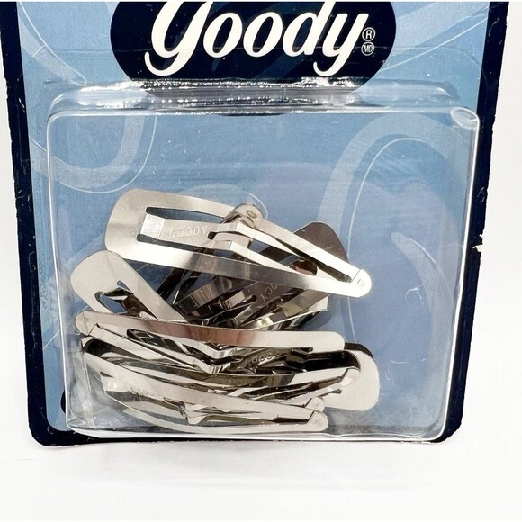 Vintage Goody 2” Hair Snap Contour Clips Barrettes 1999 Metal Chrome 06572 NEW - Picture 2 of 4